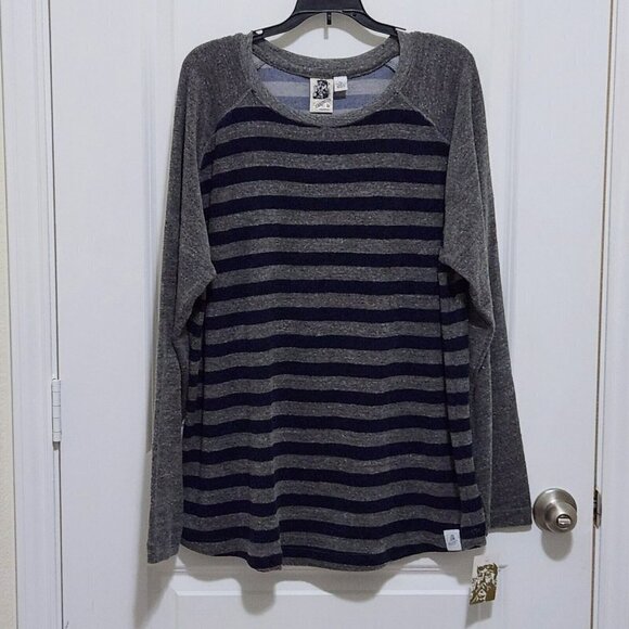 Vtg Kennington California Mens XL Striped Blue Gray Longsleeve Pullover Comfy - Picture 1 of 6